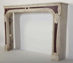 18th Century Louis XVI French White Marble Fireplace with Porphyry Insert - 1728146