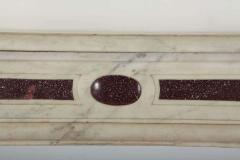 18th Century Louis XVI French White Marble Fireplace with Porphyry Insert - 1728147