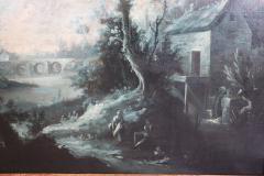 18th Century Monochrome Oil Paintings on Canvas Large Antique Landscapes two - 2769059