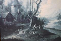 18th Century Monochrome Oil Paintings on Canvas Large Antique Landscapes two - 2769063