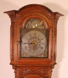 18th Century Oak Longcase Clock From Belgium - 3795247