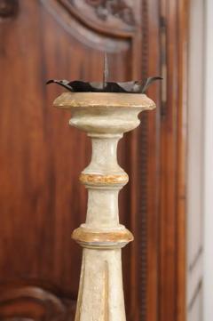18th Century Painted and Gilt Candlestick from Tuscany with Acanthus Leaves - 3461604