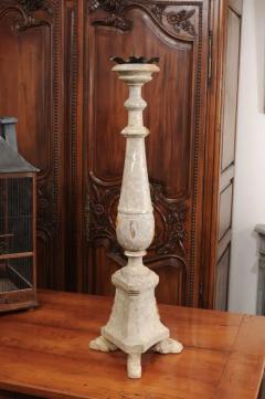 18th Century Painted and Gilt Candlestick from Tuscany with Acanthus Leaves - 3461764