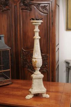 18th Century Painted and Gilt Candlestick from Tuscany with Acanthus Leaves - 3461772