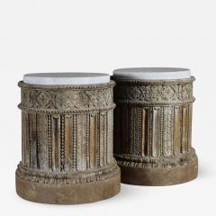 18th Century Pair of English Table Pedestals with Marble Tops - 604568