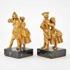 18th Century Pair of French Gilt Bronze Figural Groups of Courting Couples - 4463322