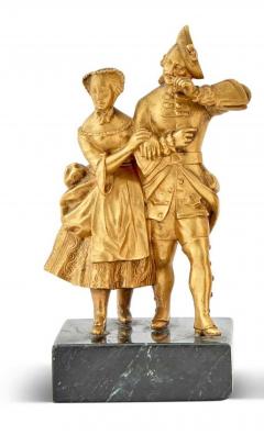 18th Century Pair of French Gilt Bronze Figural Groups of Courting Couples - 4463326