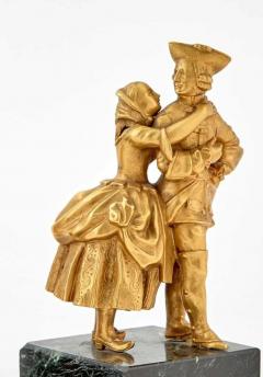 18th Century Pair of French Gilt Bronze Figural Groups of Courting Couples - 4463331
