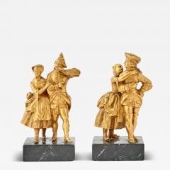 18th Century Pair of French Gilt Bronze Figural Groups of Courting Couples - 4464308