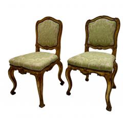 18th Century Pair of Venetian gilded chairs - 3554626