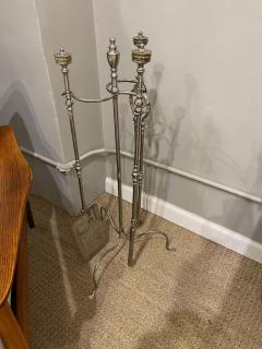 18th Century Polished Steel Fireplace Tools on Stand - 2361444