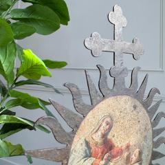 18th Century Processional Sunburst Mounted on a Baroque Silver Gilt Altar Vase - 4092942
