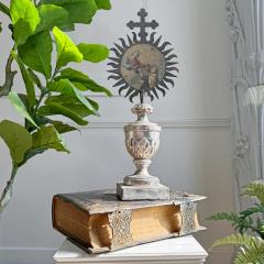 18th Century Processional Sunburst Mounted on a Baroque Silver Gilt Altar Vase - 4092946