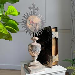 18th Century Processional Sunburst Mounted on a Baroque Silver Gilt Altar Vase - 4092949