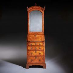 18th Century Queen Anne Burr Walnut Double Dome Bureau Bookcase - 3944893