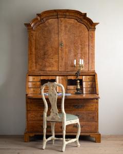 18th Century Rococo Alder Root Secretary Cabinet - 4823120