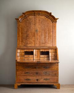 18th Century Rococo Alder Root Secretary Cabinet - 4823121