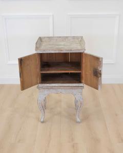 18th Century Rococo Nightstand in Later Grey Paint - 4743958