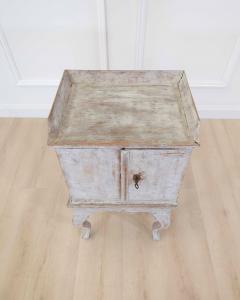 18th Century Rococo Nightstand in Later Grey Paint - 4743959