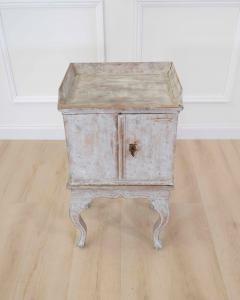 18th Century Rococo Nightstand in Later Grey Paint - 4743966