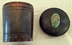 18th Century Scottish Horn and Polished Stone Tea Caddy - 1695580