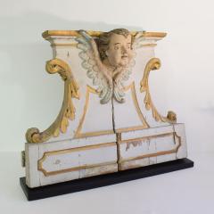 18th Century Spanish Baroque Carved Giltwood Altar Ornament with Angel Head - 4119364