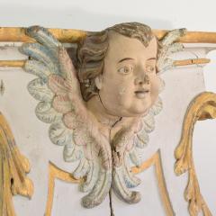 18th Century Spanish Baroque Carved Giltwood Altar Ornament with Angel Head - 4119459