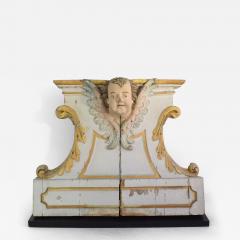18th Century Spanish Baroque Carved Giltwood Altar Ornament with Angel Head - 4187819