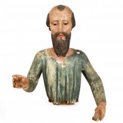 18th Century Spanish Colonial Polychromed Carved Wood Santos Sculpture - 4794776