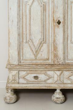 18th Century Swedish Baroque Period Linen Press Armoire Cabinet - 1026694