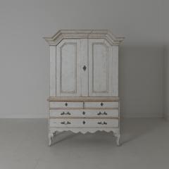 18th Century Swedish Baroque Period Linen Press Cabinet - 1760216