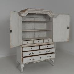 18th Century Swedish Baroque Period Linen Press Cabinet - 1760220