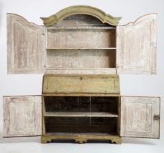 18th Century Swedish Baroque Period Secretary With Library In Original Paint - 1832579