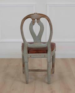 18th Century Swedish Gustavian Chair with Original Paint and Leather Seat - 4737122