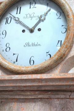 18th Century Swedish Neoclassical Working Long Case Clock In Original Paint - 977401