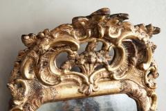 18th Century Swedish Rococo Gilt Wood Wall Mirror - 4825036