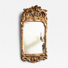 18th Century Swedish Rococo Gilt Wood Wall Mirror - 4825964