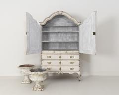 18th Century Swedish Rococo Period Painted Linen Press Cabinet - 781247