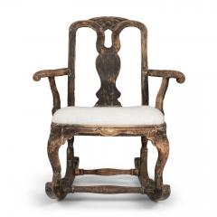 18th Century Swedish Rococo Rocking Chair - 3594771