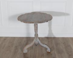 18th Century Swedish Rococo Tilt Top Table with Original Black Back - 4282297