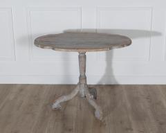 18th Century Swedish Rococo Tilt Top Table with Original Black Back - 4282299