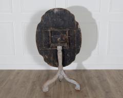 18th Century Swedish Rococo Tilt Top Table with Original Black Back - 4282300