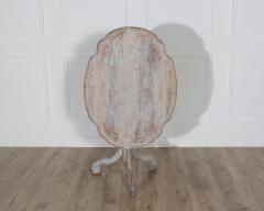 18th Century Swedish Rococo Tilt Top Table with Original Black Back - 4282337