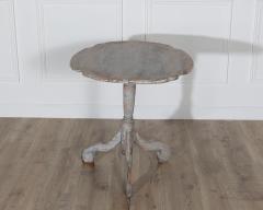 18th Century Swedish Rococo Tilt Top Table with Original Black Back - 4282361