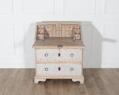 18th Century Swedish Slant Front Desk Circa 1780 in Soft Grey Paint - 4282342
