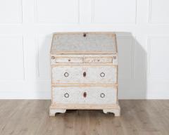 18th Century Swedish Slant Front Desk Circa 1780 in Soft Grey Paint - 4282353