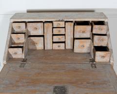 18th Century Swedish Slant Front Desk Circa 1780 in Soft Grey Paint - 4282358
