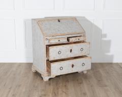 18th Century Swedish Slant Front Desk Circa 1780 in Soft Grey Paint - 4282422