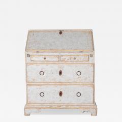 18th Century Swedish Slant Front Desk Circa 1780 in Soft Grey Paint - 4287981