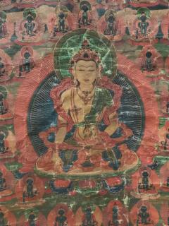 18th Century Tibetan Thangka Of Amitayus Buddha - 3219422